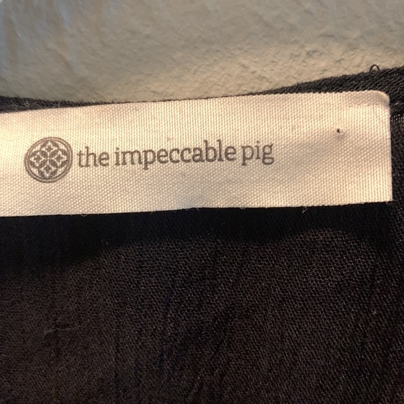 Impeccable Pig Boho Black Kimono Duster Bright Multicolored Floral Small Medium - Picture 5 of 9